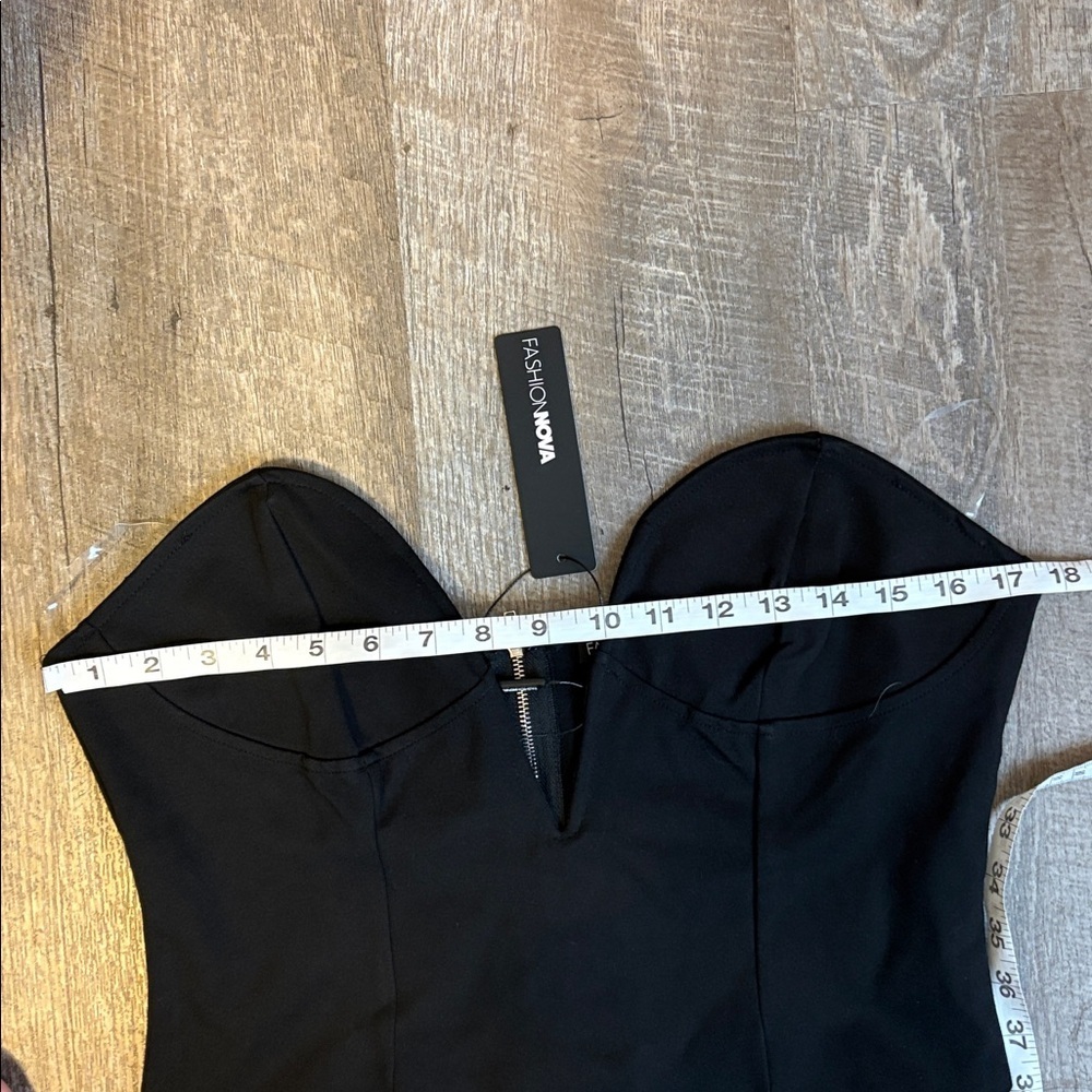 Fashion Nova Adriana Deep Plunge Corset Top Black size XL - Picture 12 of 13